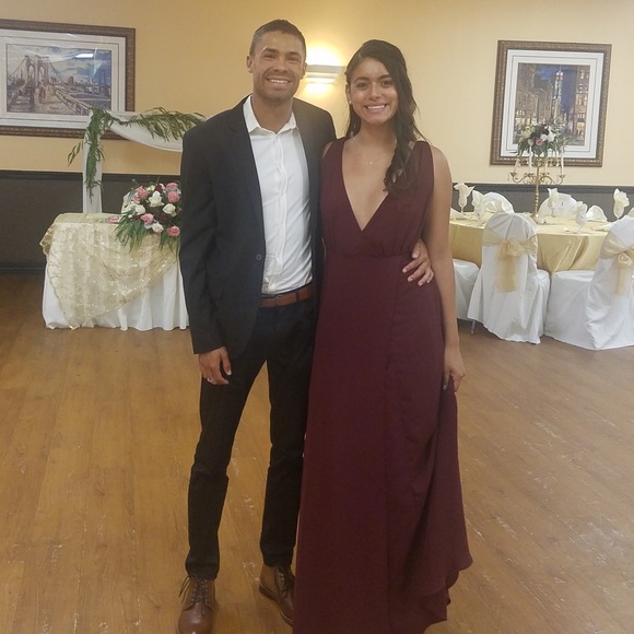 COPY - BALLROOM BURGUNDY MAXI DRESS - Picture 7 of 8
